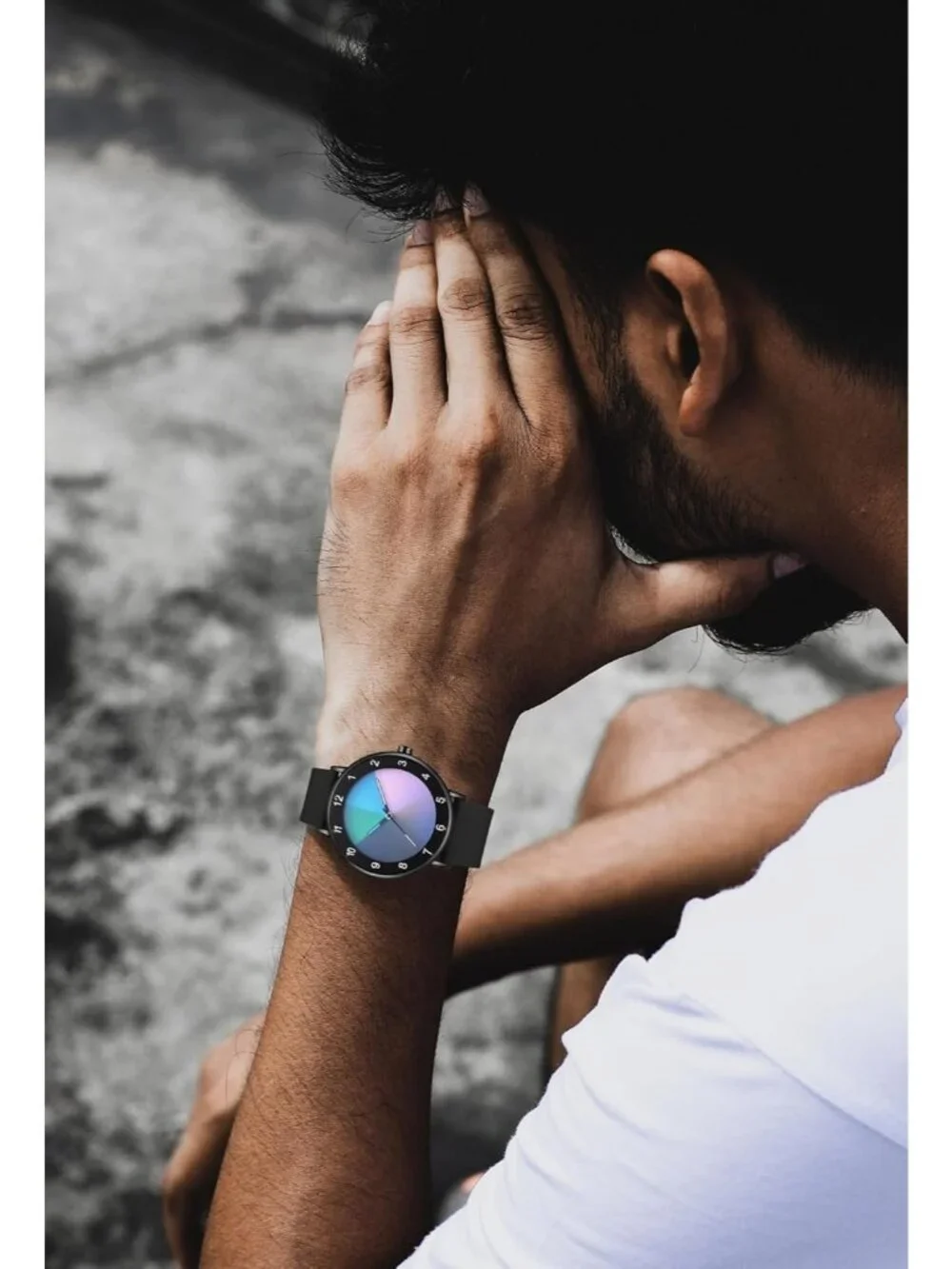 Unisex All Black Analog Quartz Creative Original Design Unique Casual Watch
